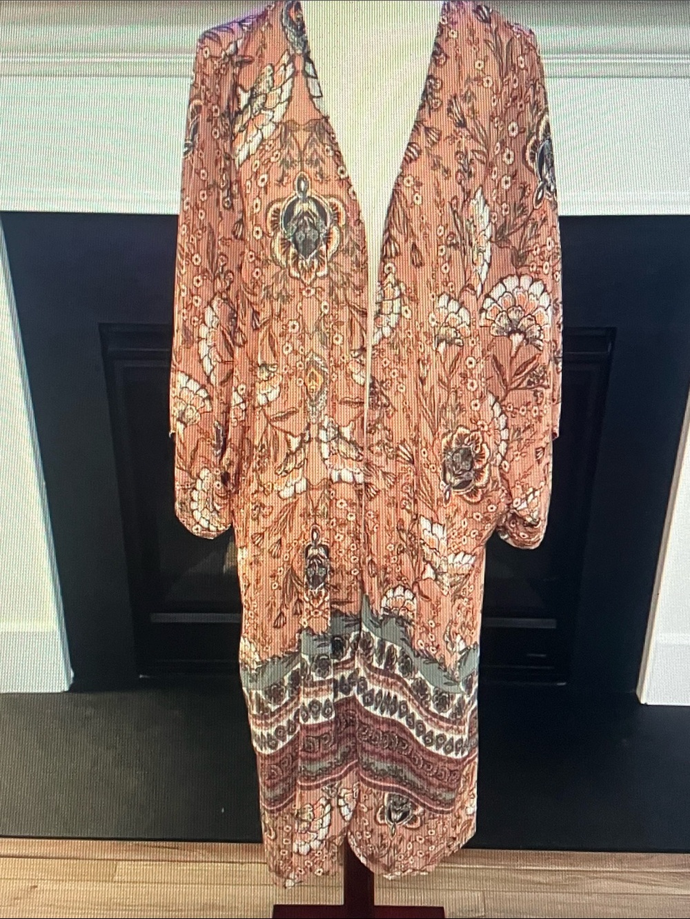 Knox Rose Boho Maxi Dress in Rust and Black Paisley